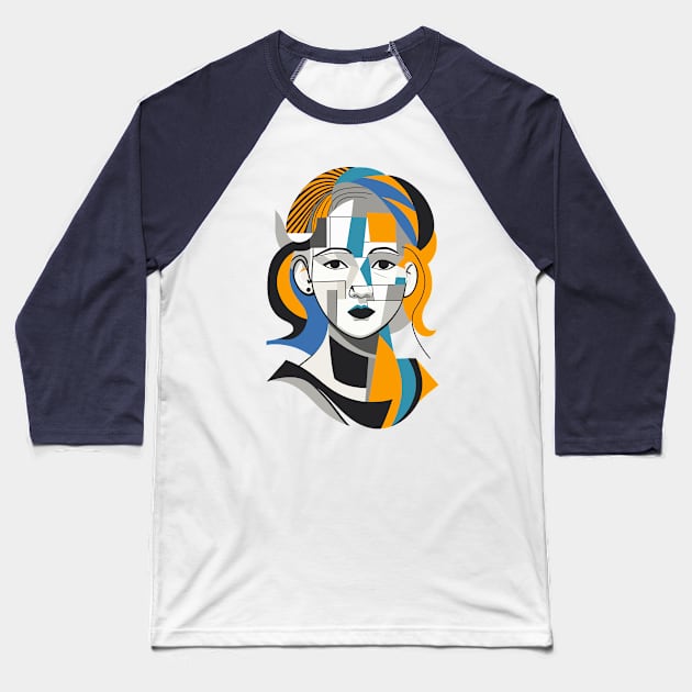 Portrait of Mocking Girl Baseball T-Shirt by Ikibrai